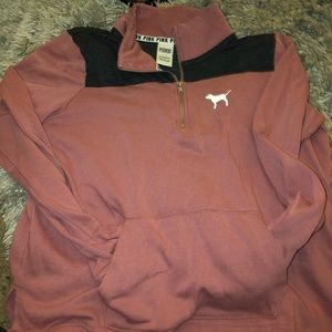 Pink half zip sweater